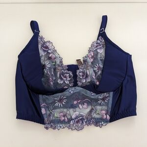 NWT! Victoria's Secret Bra In Purple Floral Lace Size 34D